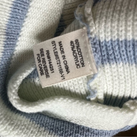 Jessica Simpson Knit Cardigan Nautical Women’s Stripe Cotton Buttons Pockets XL - Picture 7 of 8